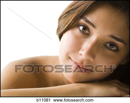 Close-up of beaul young woman's face View Large Photo Image Stock Image - Close-up of beaul young woman's face. Fotosearch