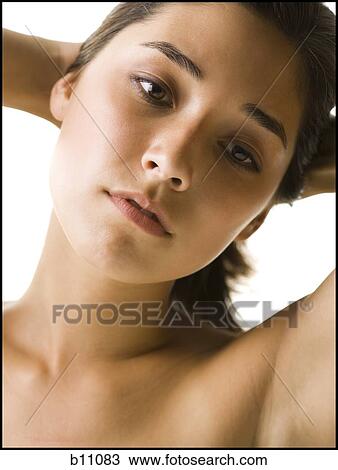 Close-up of beaul young woman's face View Large Photo Image Stock Image - Close-up of beaul young woman's face. Fotosearch