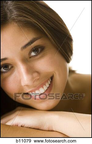 Close-up of beaul young woman's face View Large Photo Image Stock Photo - Close-up of beaul young woman's face. Fotosearch
