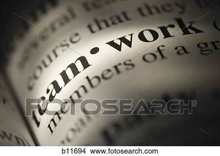 Picture - Close-up of dictionary definition - Teamwork. Fotosearch