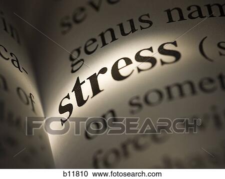 Stock Image - Close-up of dictionary definition - Stress. Fotosearch