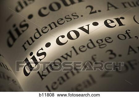 Close-up of dictionary definition - Discover View Large Photo Image Stock Photo - Close-up of dictionary definition - Discover. Fotosearch
