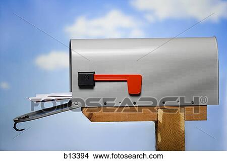 Picture - Close-up of mailbox with mail. Fotosearch