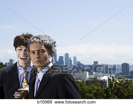 Stock Photo - Close-up of two mannequins portraying two businessmen. Fotosearch