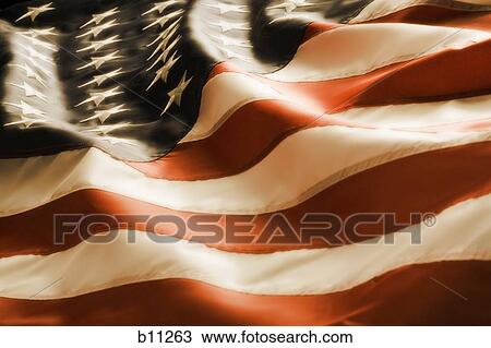 Close-up of waving American flag View Large Photo Image Stock Image - Close-up of waving American flag. Fotosearch