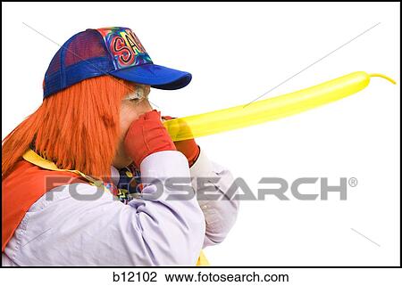 Clown with yellow balloon View Large Photo Image Stock Image - Clown with yellow balloon. Fotosearch
