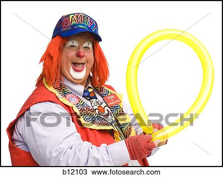 Clown with yellow balloon View Large Photo Image Stock Image - Clown with yellow balloon. Fotosearch