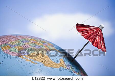 Desk globe of Earth with parasol View Large Photo Image Stock Image - Desk globe of Earth with parasol. Fotosearch