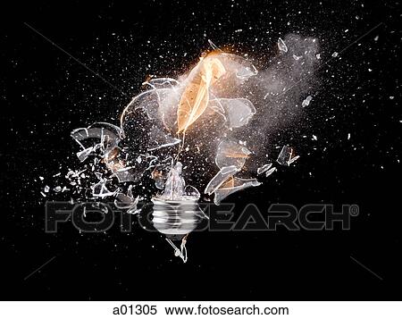 Stock Photography - Exploding light bulb. Fotosearch
