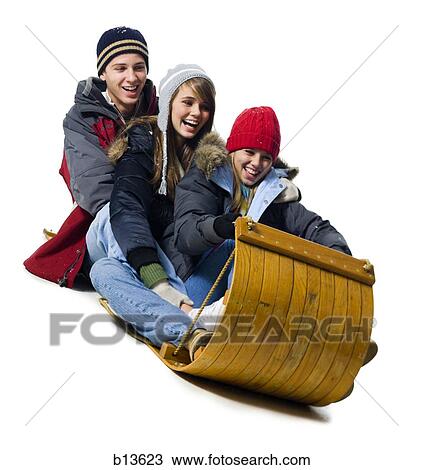 Family on toboggan View Large Photo Image Stock Image - Family on toboggan. Fotosearch