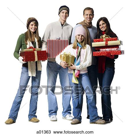 Family portrait with Christmas gifts View Large Photo Image Stock Image - Family portrait with Christmas gifts. Fotosearch