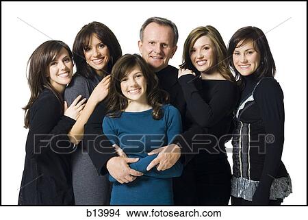Picture - Family portrait with six people. Fotosearch