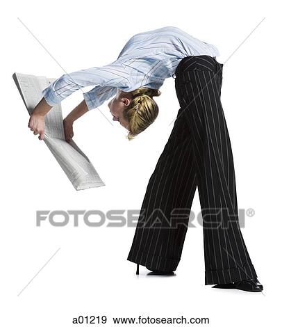 Female contortionist businesswoman bending over backwards View Large Photo Image Stock Photo - Female contortionist businesswoman bending over backwards. Fotosearch