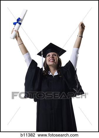 Female student celebrating graduation View Large Photo Image Stock Image - Female student celebrating graduation. Fotosearch