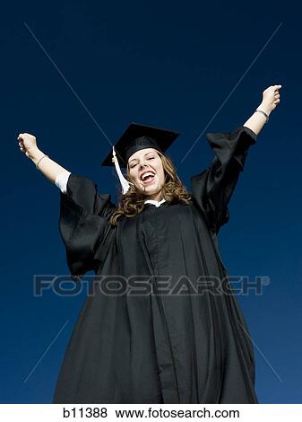 Female student celebrating graduation View Large Photo Image Stock Photo - Female student celebrating graduation. Fotosearch