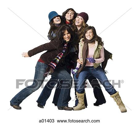 Five women in winter coats View Large Photo Image Stock Image - Five women in winter coats. Fotosearch