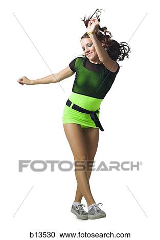 Stock Image - Girl in costume dancing. Fotosearch