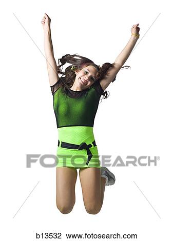 Stock Image - Girl in costume dancing. Fotosearch