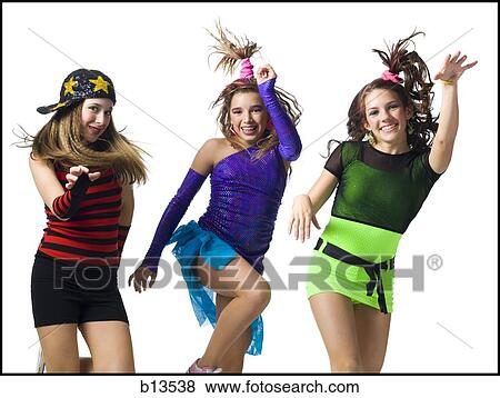 Stock Photo - Girls in costume dancing. Fotosearch