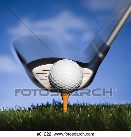 Golf club hitting golfball off tee View Large Photo Image Stock Image - Golf club hitting golfball off tee. Fotosearch