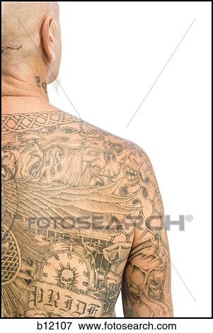Heavily tattooed man View Large Photo Image Stock Photo - Heavily tattooed man. Fotosearch