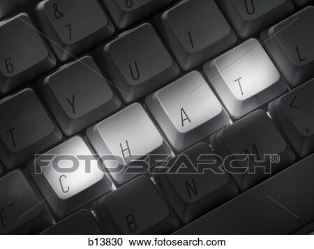 Stock Image - Keyboard with CHAT highlighted. Fotosearch