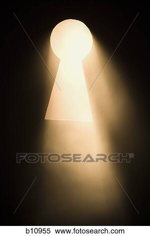 Keyhole with bright light beaming through View Large Photo Image Stock Photography - Keyhole with bright light beaming through. Fotosearch