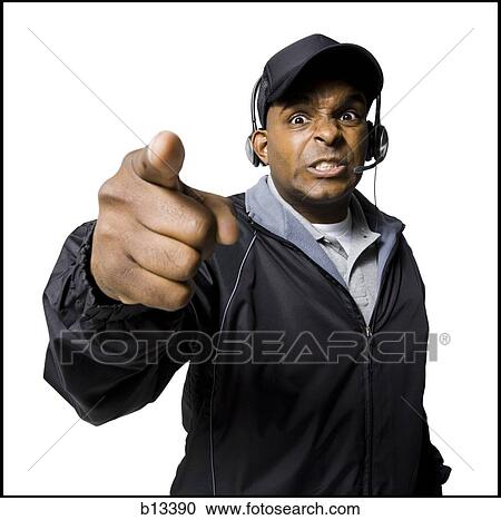 Male head coach pointing finger with headset View Large Photo Image Stock Image - Male head coach pointing finger with headset. Fotosearch