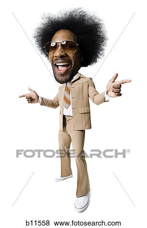 Man with an afro in beige suit View Large Photo Image Stock Photo - Man with an afro in beige suit. Fotosearch