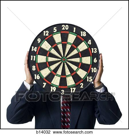Man with dartboard hiding face View Large Photo Image Stock Image - Man with dartboard hiding face. Fotosearch