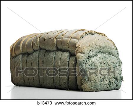 Stock Image - Moldy loaf of sliced bread. Fotosearch