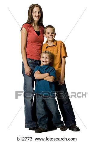 Mother posing with two sons View Large Photo Image Stock Image - Mother posing with two sons. Fotosearch