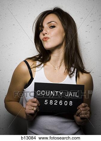 Picture - Mug shot of sexy woman. Fotosearch