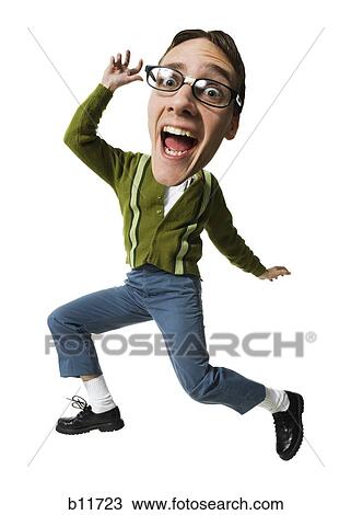 Nerd jumping View Large Photo Image Stock Image - Nerd jumping. Fotosearch