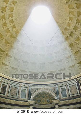 Oculus and coffers inside Pantheon in Rome Italy View Large Photo Image Stock Photo - Oculus and coffers inside Pantheon in Rome Italy. Fotosearch