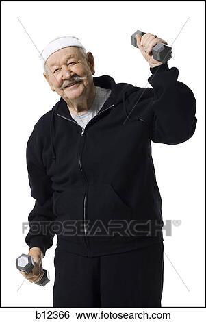 Older man doing dumbbell exercises View Large Photo Image Stock Photograph - Older man doing dumbbell exercises. Fotosearch