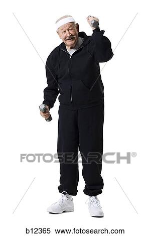 Older man doing dumbbell exercises View Large Photo Image Stock Photography - Older man doing dumbbell exercises. Fotosearch