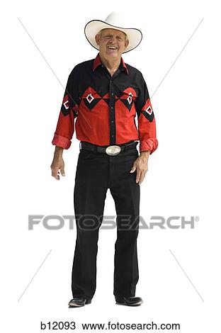Older man in a western shirt with a cowboy hat View Large Photo Image Stock Image - Older man in a western shirt with a cowboy hat. Fotosearch