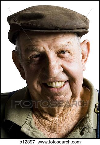 Stock Photo - Older man wearing a flat cap. Fotosearch