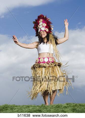 Stock Photo - Polynesian female dancer. Fotosearch