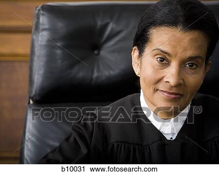 Stock Image - Portrait of a female judge. Fotosearch