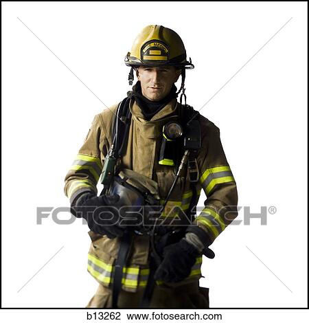 Portrait of a firefighter View Large Photo Image Stock Image - Portrait of a firefighter. Fotosearch