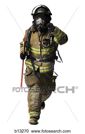 Portrait of a firefighter with mask and axe running View Large Photo Image Stock Image - Portrait of a firefighter with mask and axe running. Fotosearch