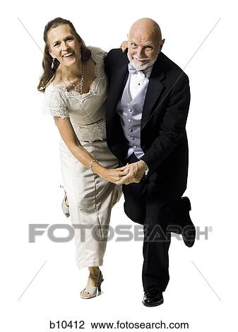Stock Image - Portrait of a senior couple dancing. Fotosearch