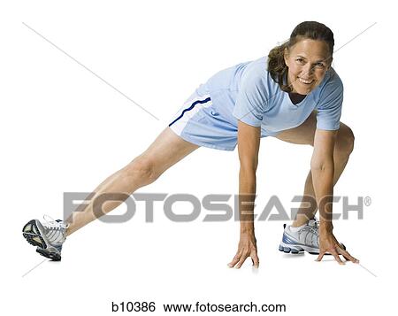 Stock Photograph - Portrait of a senior woman exercising. Fotosearch