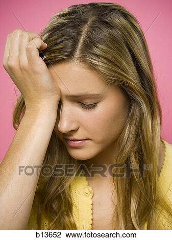 Portrait of a woman with eyes closed View Large Photo Image Stock Image - Portrait of a woman with eyes closed . Fotosearch