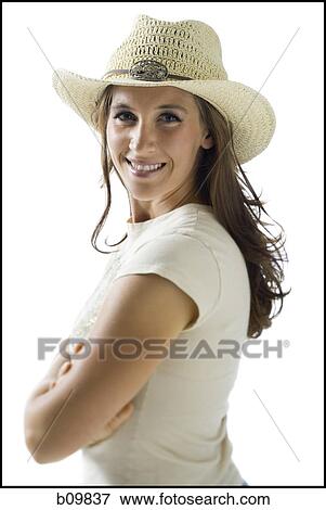 Portrait of a young woman smiling View Large Photo Image Stock Photo - Portrait of a young woman smiling. Fotosearch