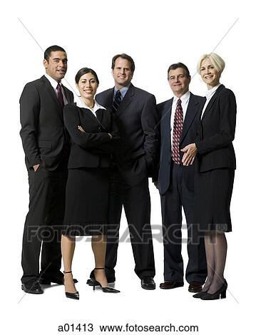 Portrait of five businesspeople smiling View Large Photo Image Stock Image - Portrait of five businesspeople smiling. Fotosearch