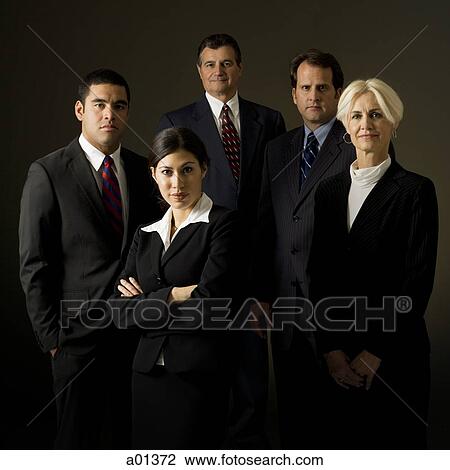 Portrait of five businesspeople standing View Large Photo Image Stock Image - Portrait of five businesspeople standing. Fotosearch