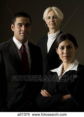 Portrait of three businesspeople View Large Photo Image Stock Photography - Portrait of three businesspeople. Fotosearch